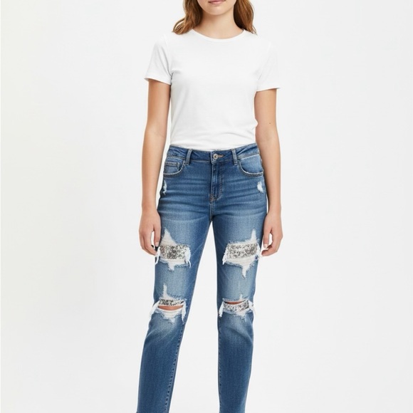 Risen Jeans Denim - Risen Brand Distressed Denim Women's Jeans Size13/31 EUC